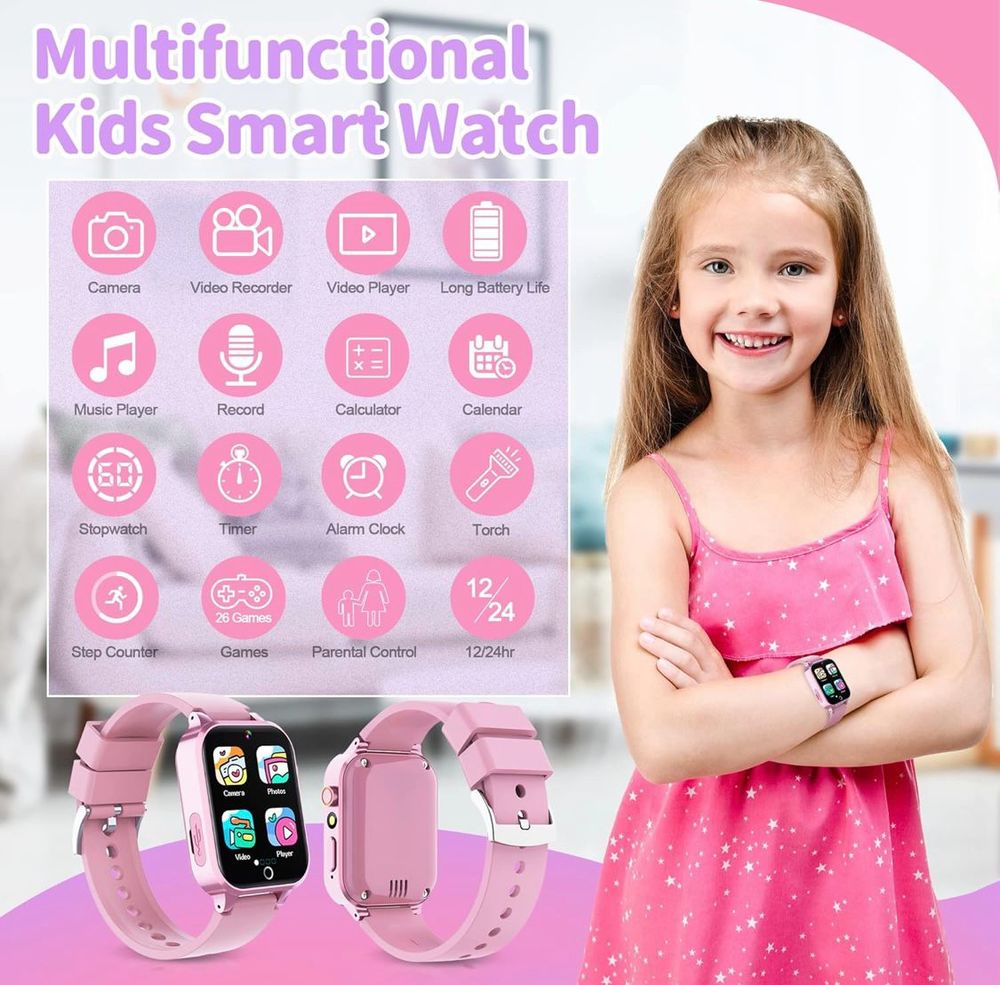 Montre Intelligente Enfants 26 Jeux - HD Cam&eacute;ra, contr&ocirc;le pa Jeux / jouets