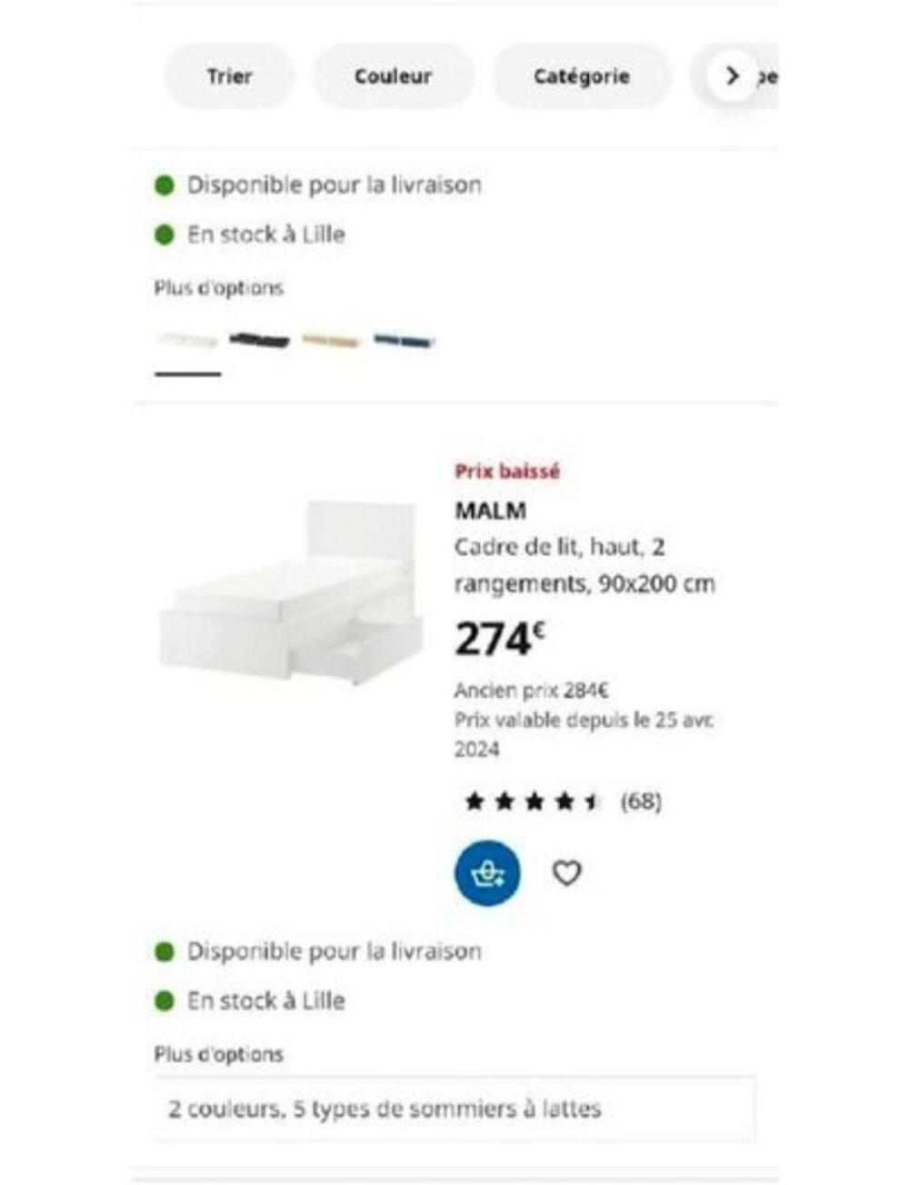 Lit IKEA malm Meubles