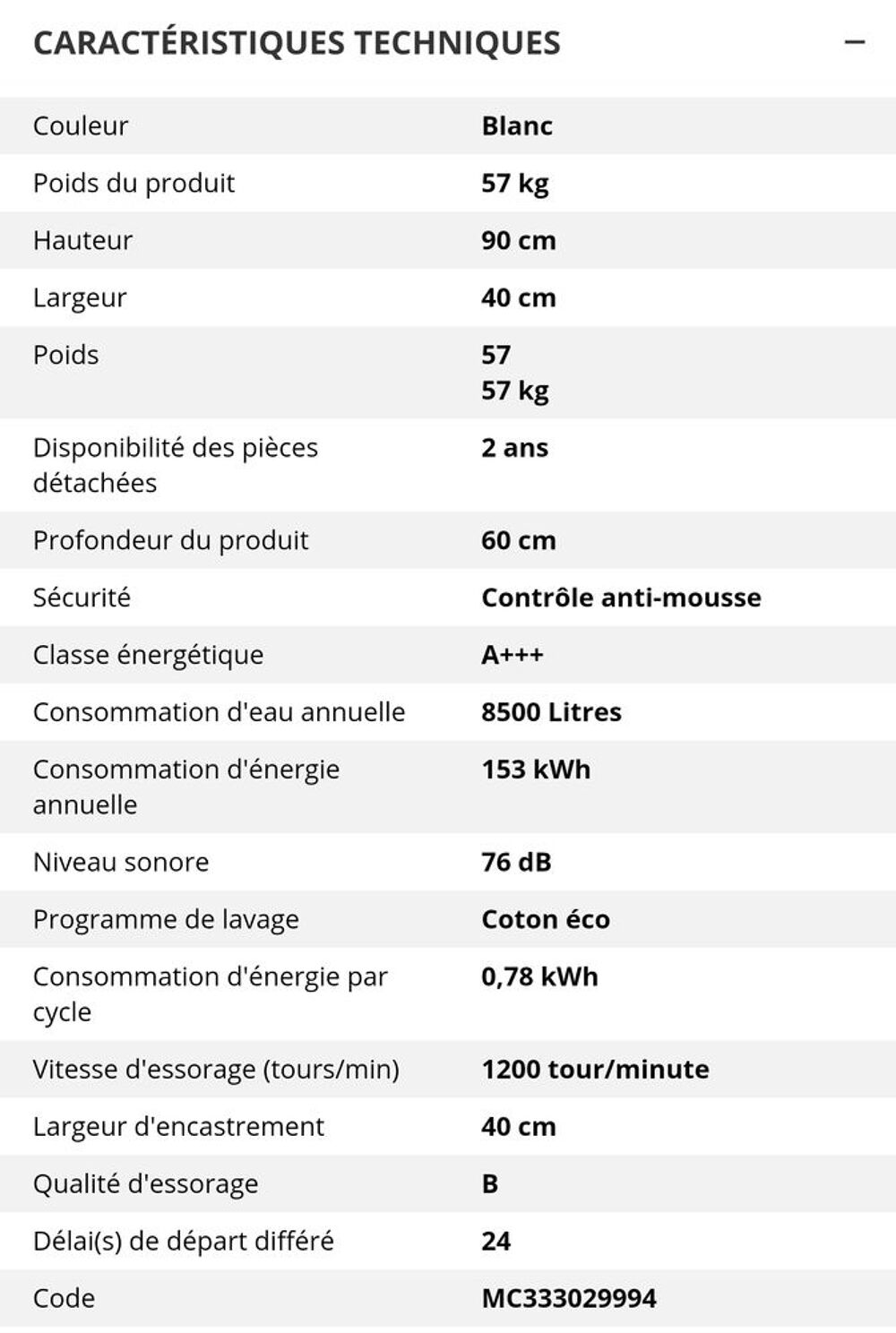 Lave linge 6 KG Electroménager