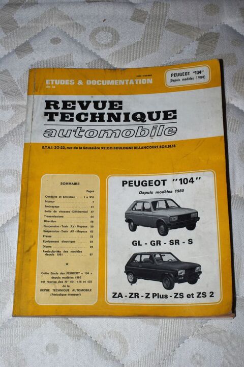 Revue technique Peugeot 104 depuis 1980 10 Pré-en-Pail (53)