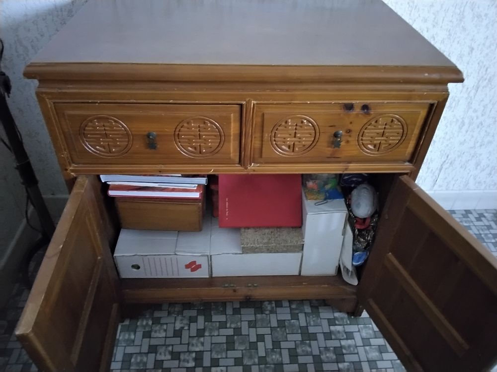 Meuble style asiatique bas en bois Meubles