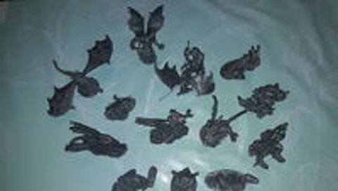   13 STATUES DE DRAGONS ETAING + 1 EN RESINE NOIRE 