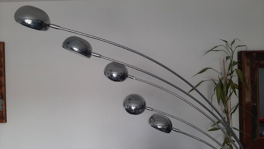 Lampe 5 branches argent&eacute;es Décoration