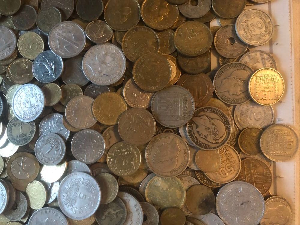 2 Kg de pi&egrave;ces Fran&ccedil;aise de 1900 &agrave; 2000 