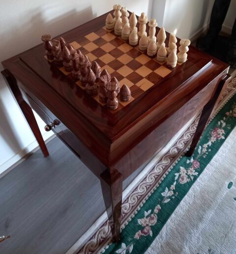TABLE DE JEUX ART DECO + JEUX D'ECHECS MARBRE 320 Dijon (21)