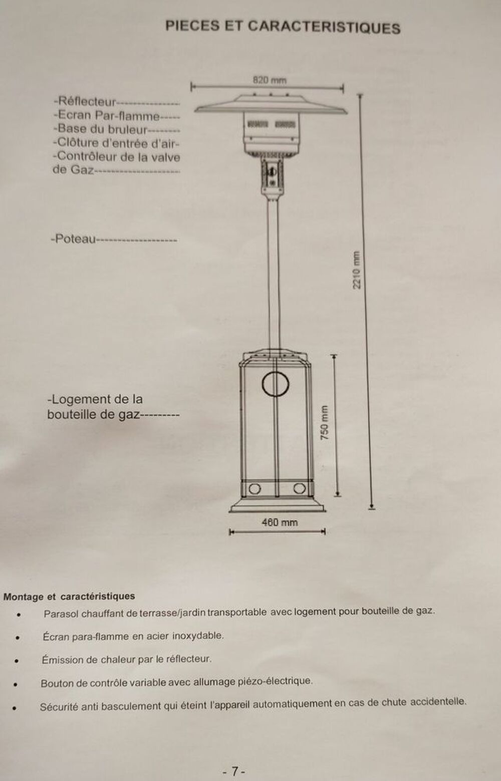 PARASOL CHAUFFANT EXT&Eacute;RIEUR Jardin