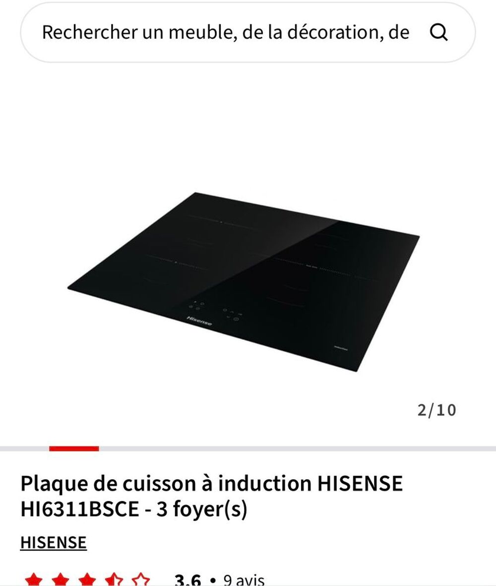 Plaque de cuisson &agrave; induction encastrable Electroménager