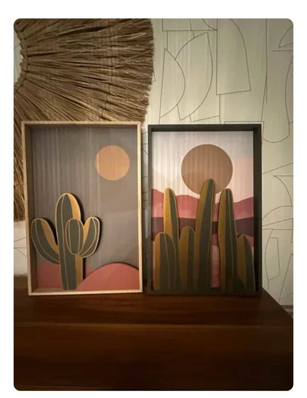 lot de 2 Tableaux en bois Décoration
