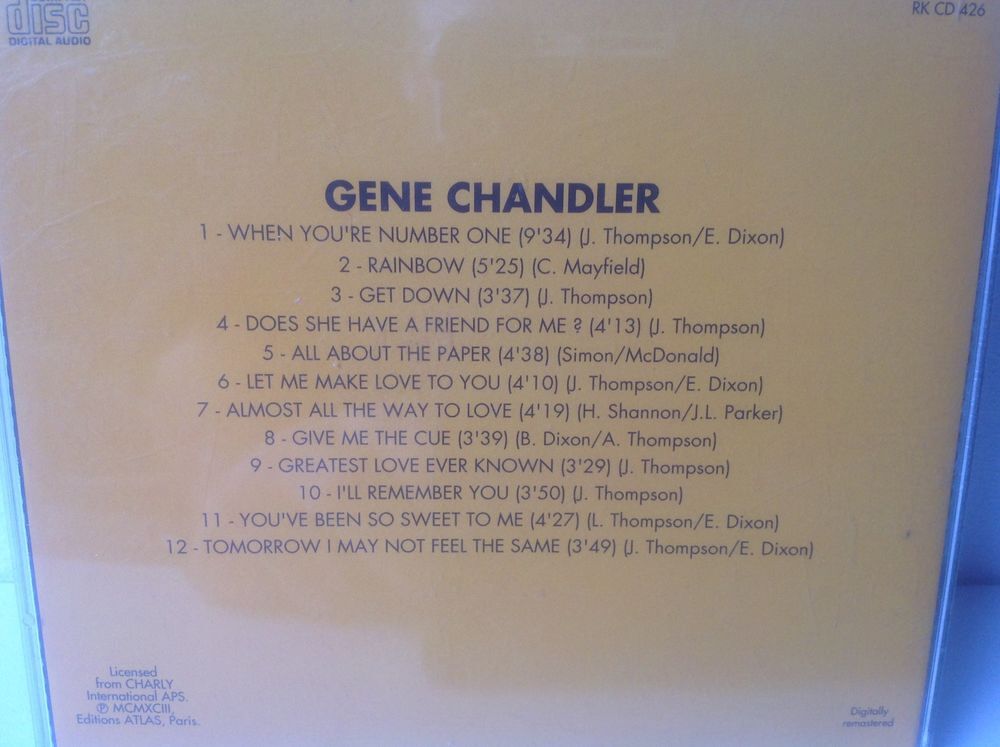 LES G&Eacute;NIES DU ROCK GENE CHANDLER Envoi Possible
CD et vinyles