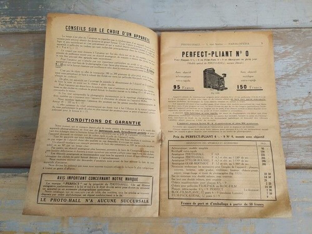 Catalogue Photo Hall 1923 Photographie Appareil St&eacute;r&eacute;oscope 