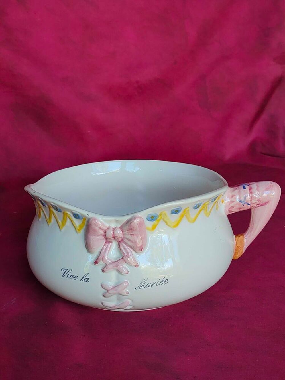 Pot de chambre vive la mari&eacute;e en porcelaine ( n&deg;13) Décoration
