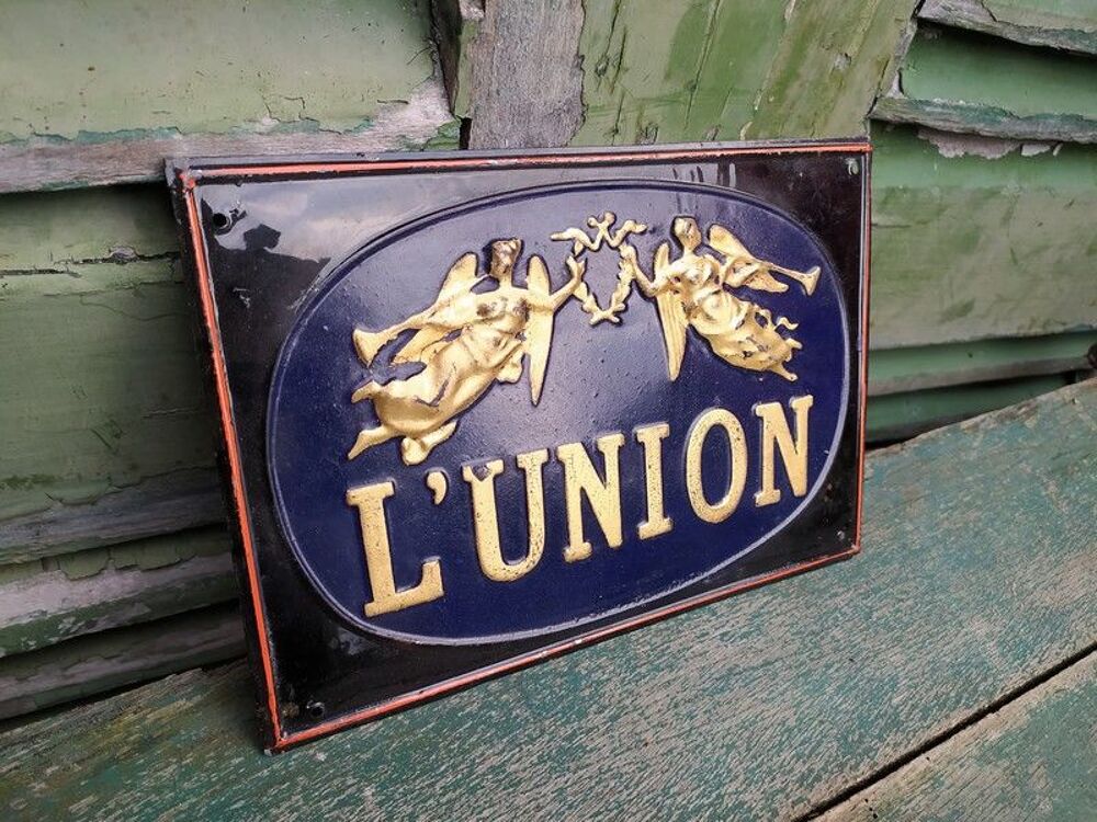 Ancienne Plaque T&ocirc;le Publicitaire Assurance L'Union
