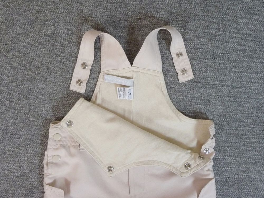 Salopette Beige &agrave; Boutons Pressions- 6 mois-Tout Compte Fait Vêtements enfants