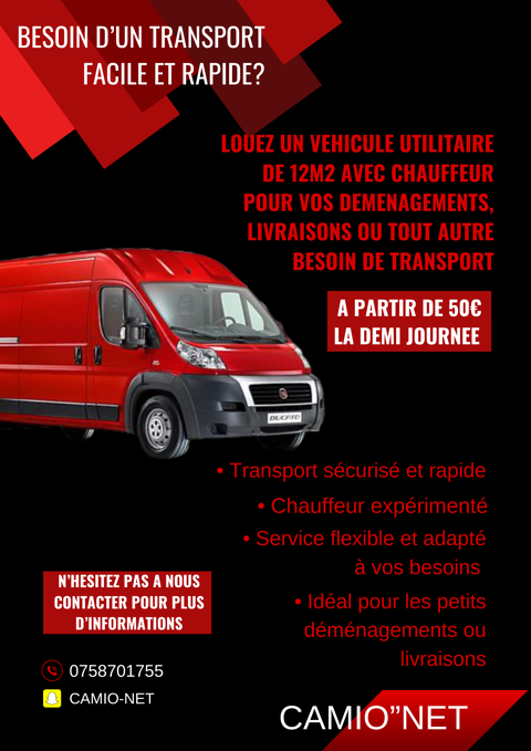 Camionette avec chauffeur 0 94460 Valenton