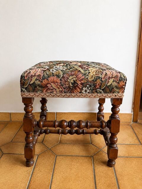 Coussin / galette de chaise style tapisserie florale Gaillon (27)