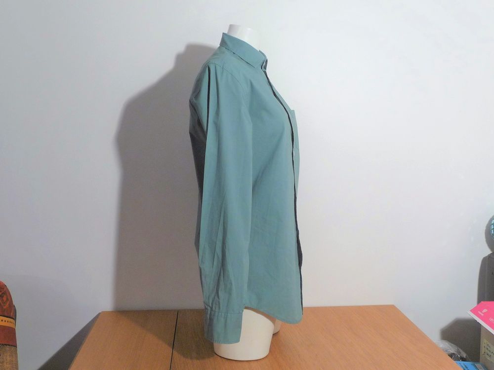 Chemise 100% Coton Popeline Vert- Taille S- Neuf- Monoprix Vêtements