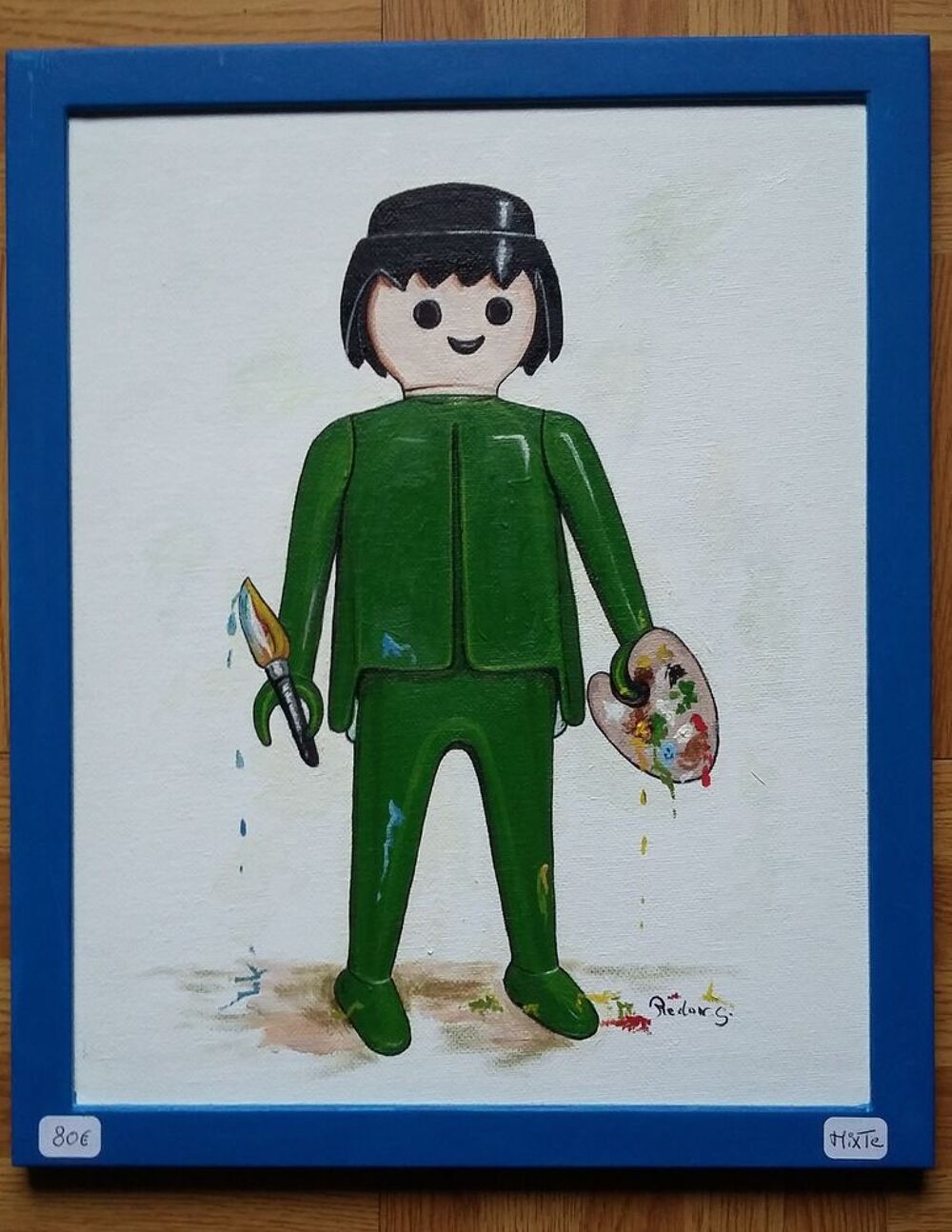 Peinture Tableau repr&eacute;sentant un personnage Playmobil Décoration