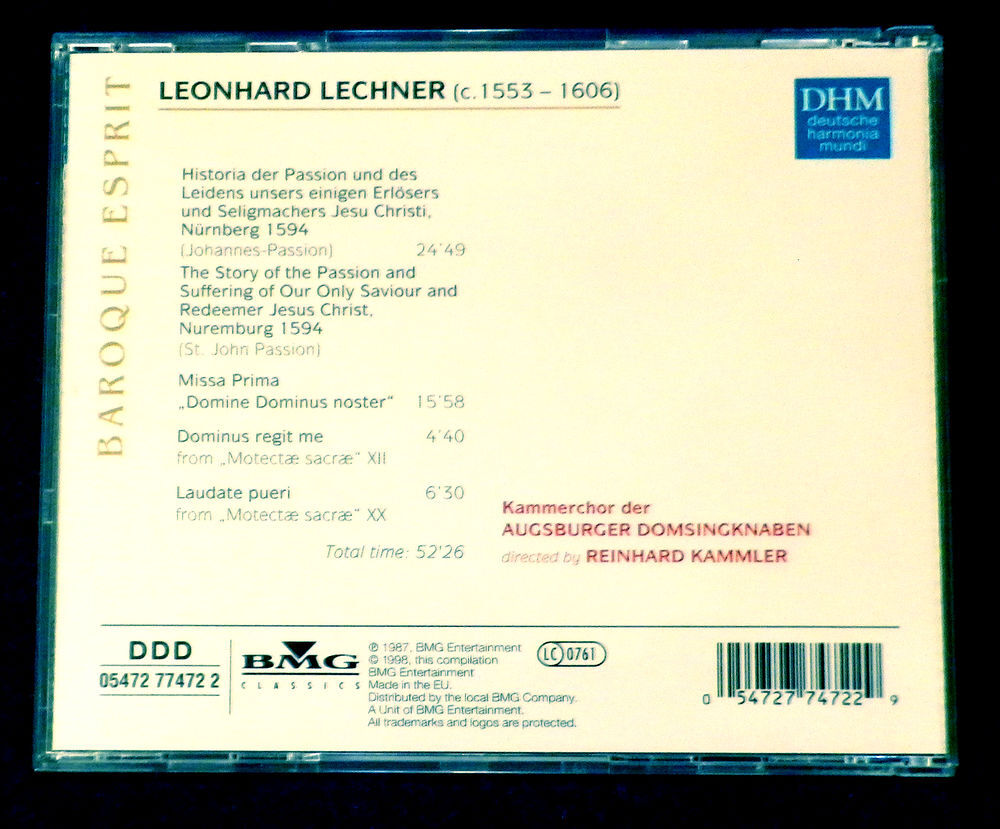CD - Leonhard Lechner ? St John Passion CD et vinyles