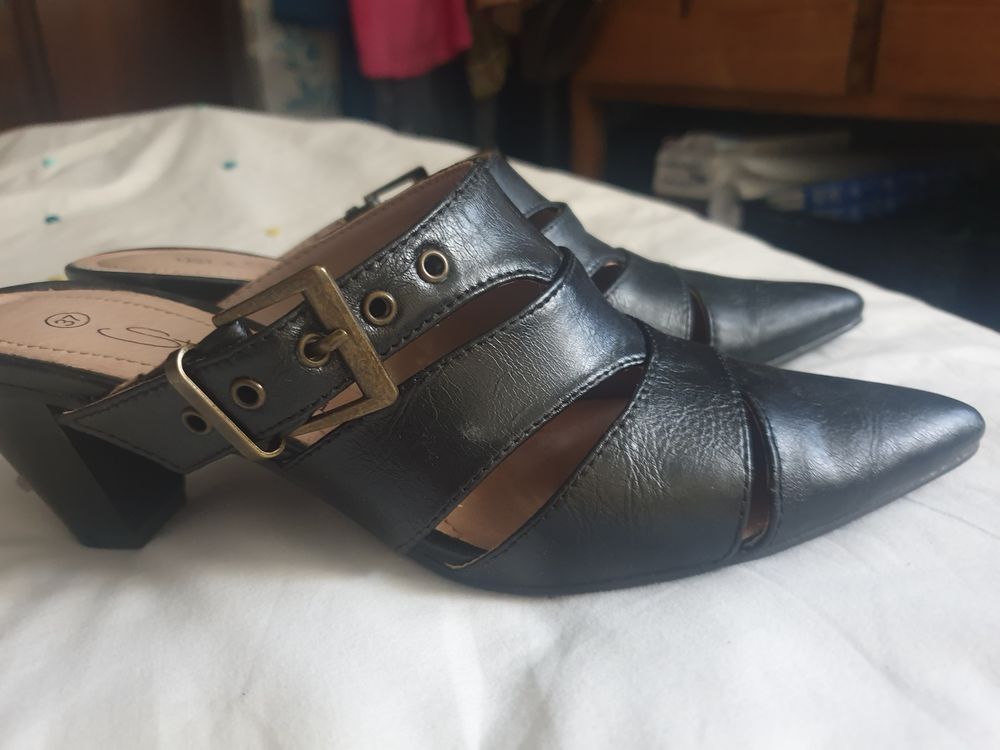 mules femme noires -37- cuir Chaussures