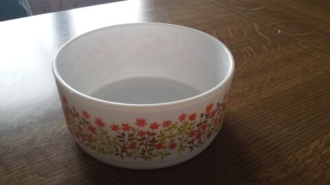 Plat en arcopal avec fleurettes orangées 7 Mérignies (59)