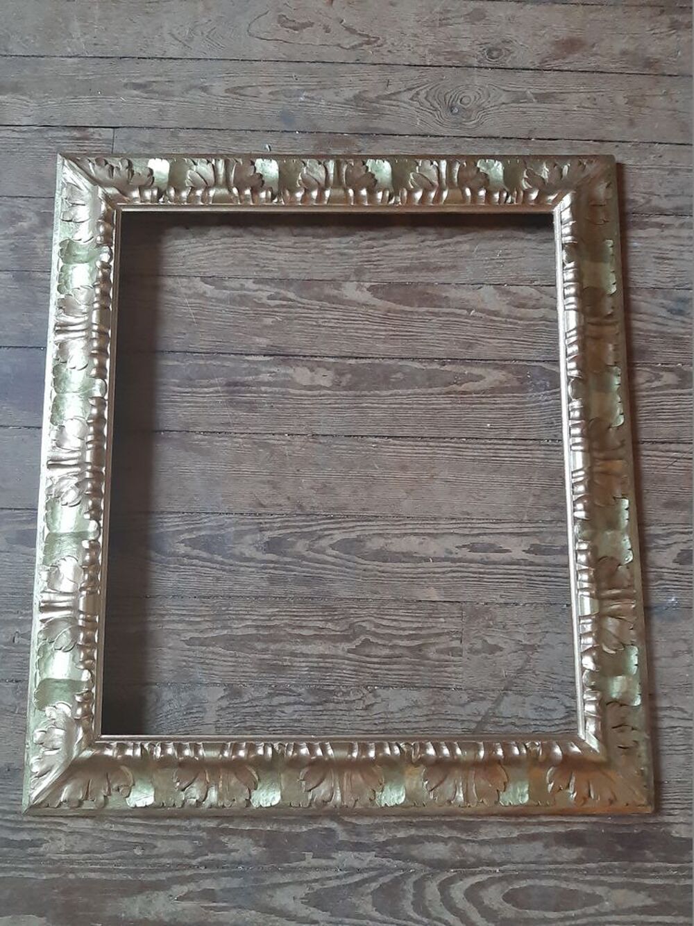 Cadre Bois Sculpt&eacute; Dor&eacute; Feuillure: 60x52 cm Décoration