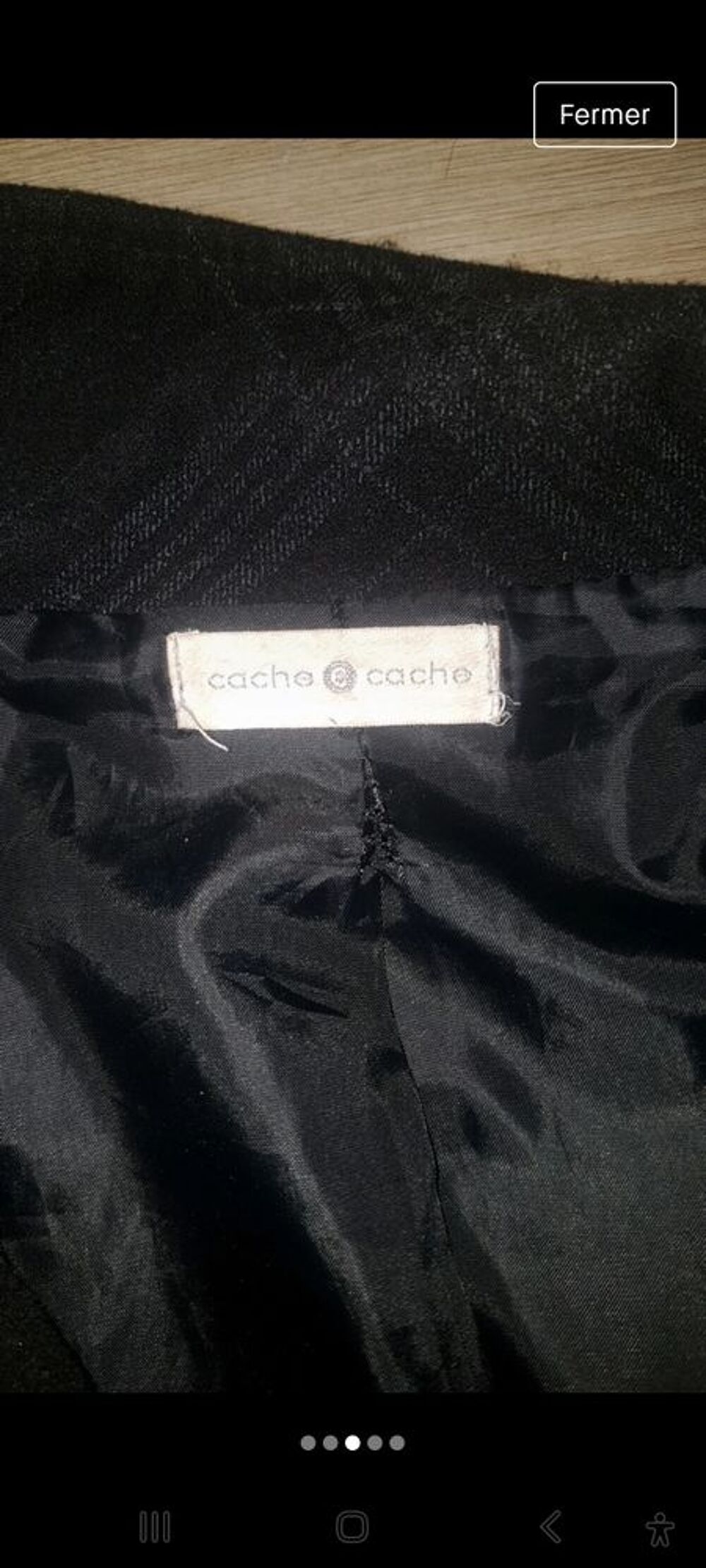manteau femme Caban noir &agrave; motifs Vêtements