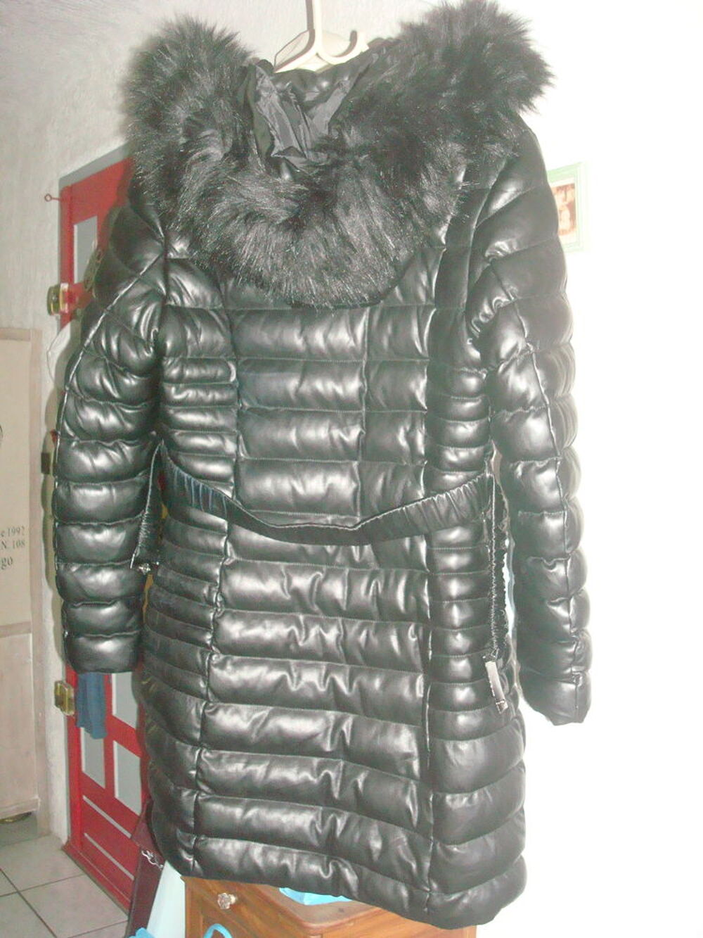 manteau faux cuir Vtements