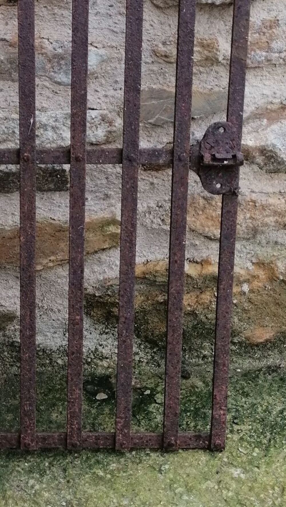 Ancienne grille-porte de puits et fontaine en fer forg&eacute; Décoration