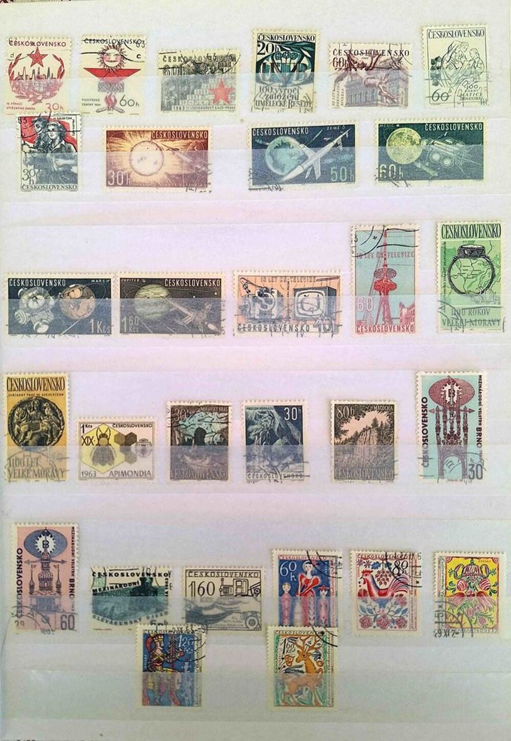 S&eacute;rie de timbres de collection de Tch&eacute;coslovaquie 