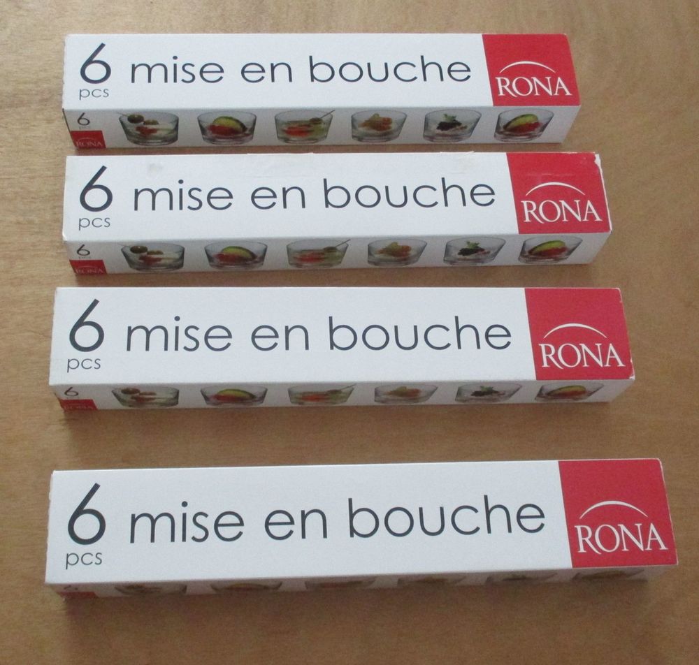 6 Verrines mises en bouche cristallin neuves Décoration