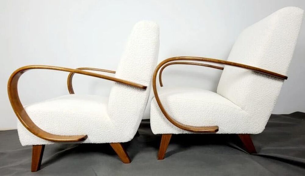 Magnifiques fauteuils restaur&eacute;s Art D&eacute;co Jindrich Halabala 1940s Meubles