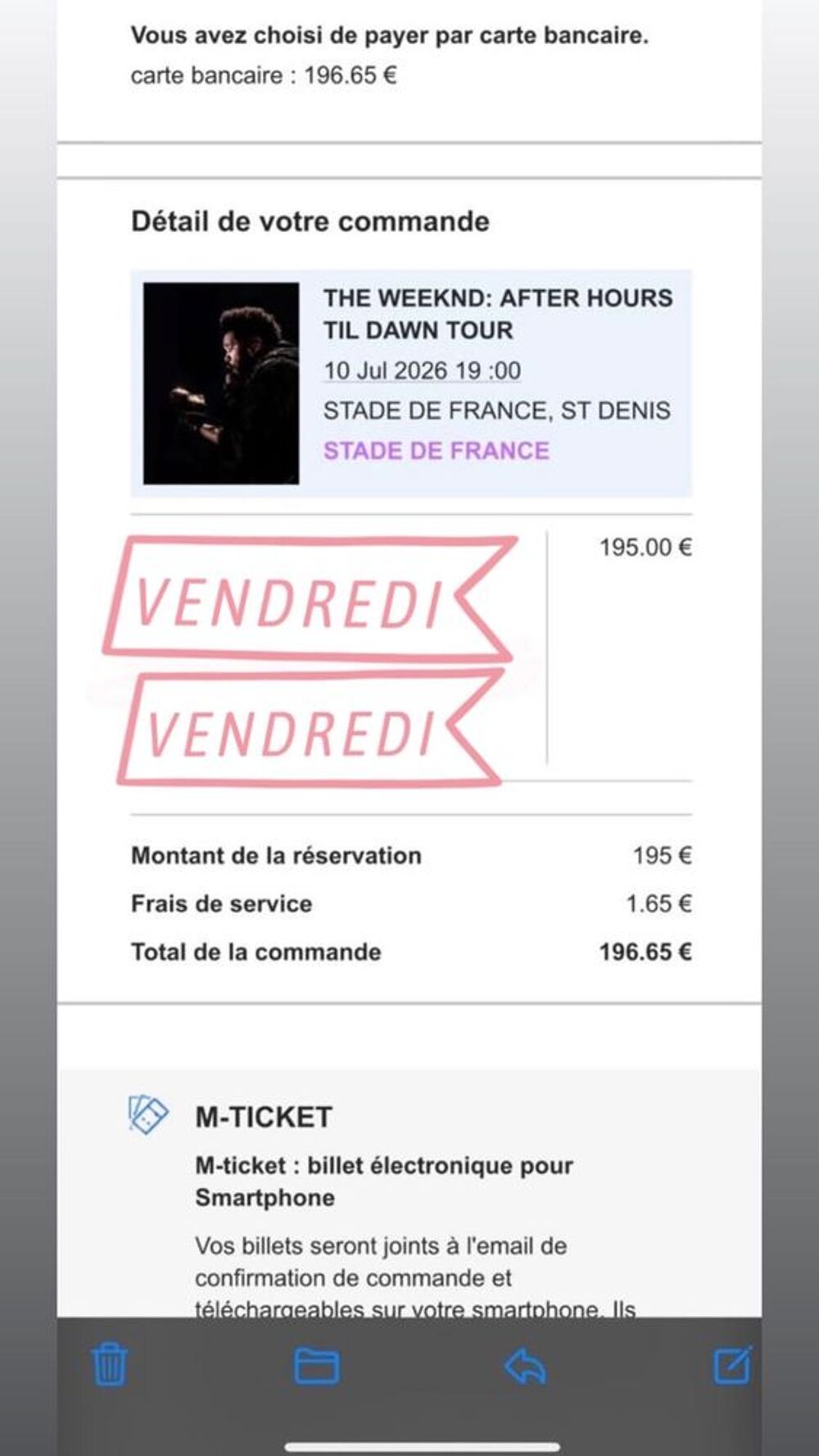 concert the weeknd 2026 Billetterie