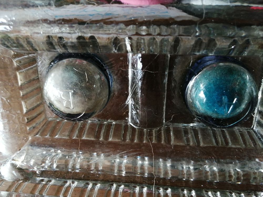 Double encrier ancien verre argent Décoration