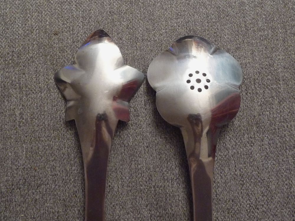 2 Cuill&egrave;res a Salade en M&eacute;tal Argent&eacute; Cuisine