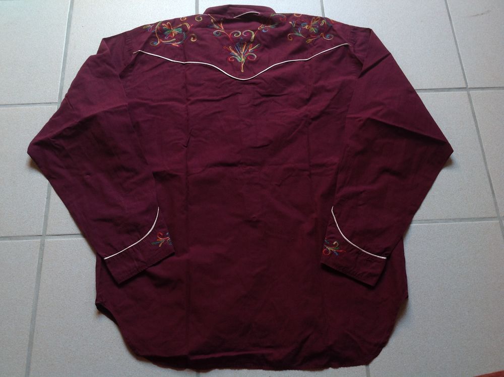 CHEMISE ORIGINALE REPLAY BROD&Eacute;E BOUTONS NACRE Envoi Possible Vêtements