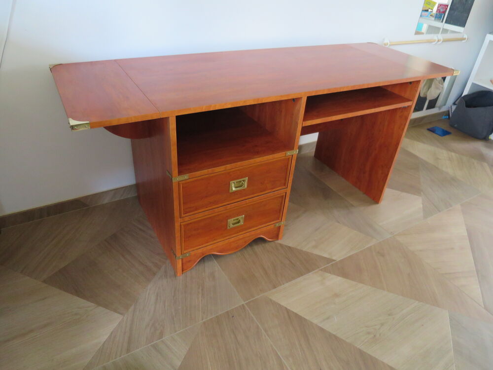 Bureau Gautier-large plateau &agrave; rabats-2 tiroirs Meubles