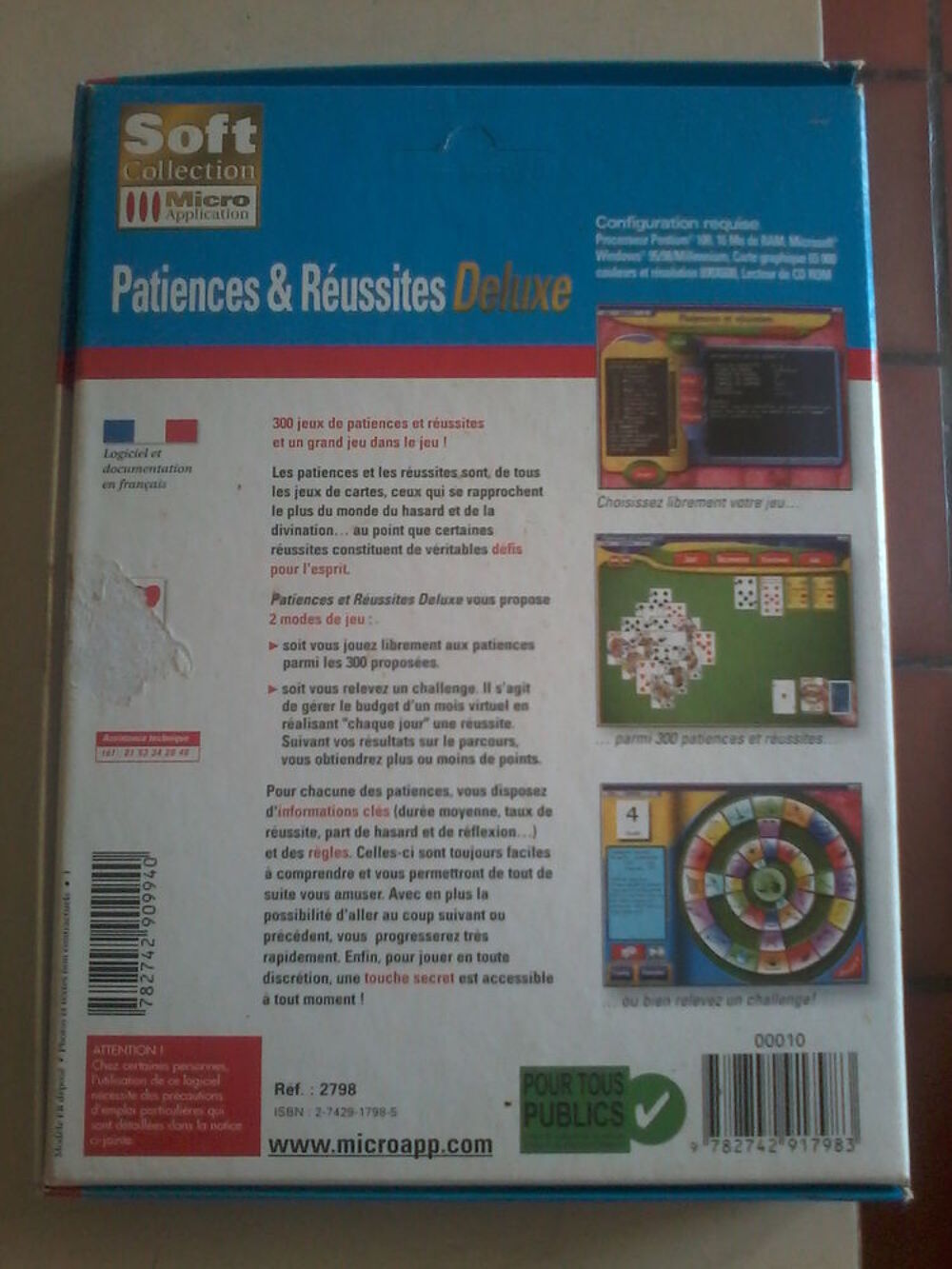 JEU CD-ROM patiences et r&eacute;ussites Matériel informatique