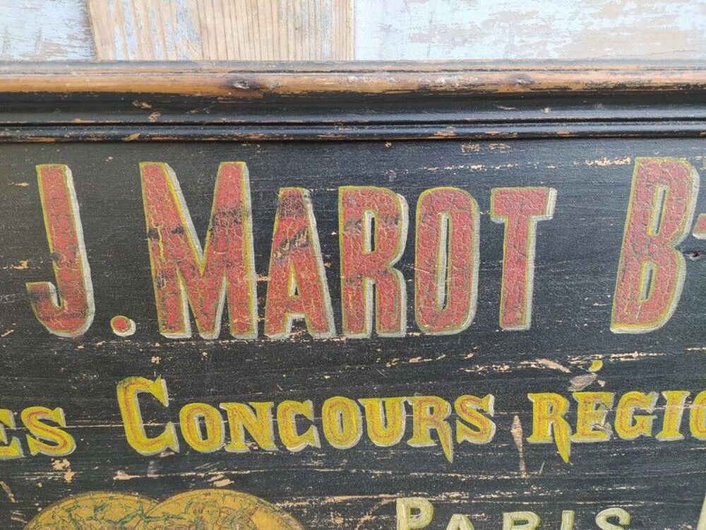 Panneau Bois Publicitaire Trieurs Jules Marot Niort ca1900 