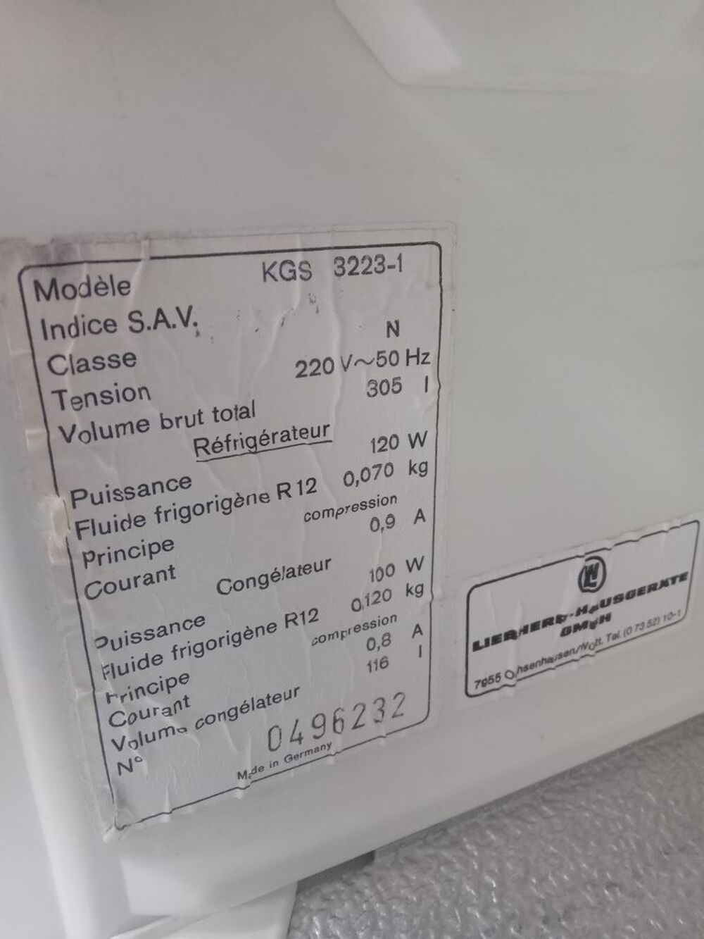Refrigerateur Congelateur Liebherr Electroménager