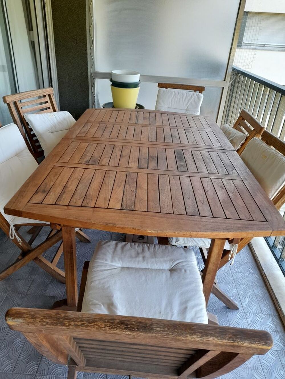 ensemble table TECK extensible + 6 chaises Meubles