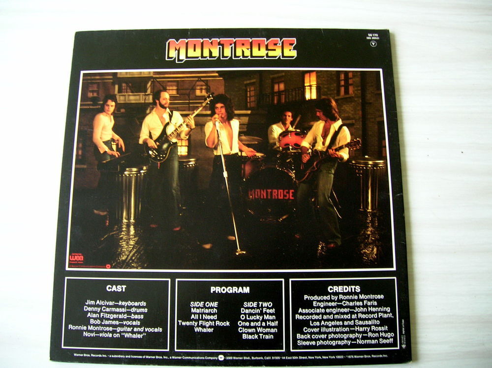 33 Tours MONTROSE Warner Bros presents Montrose CD et vinyles