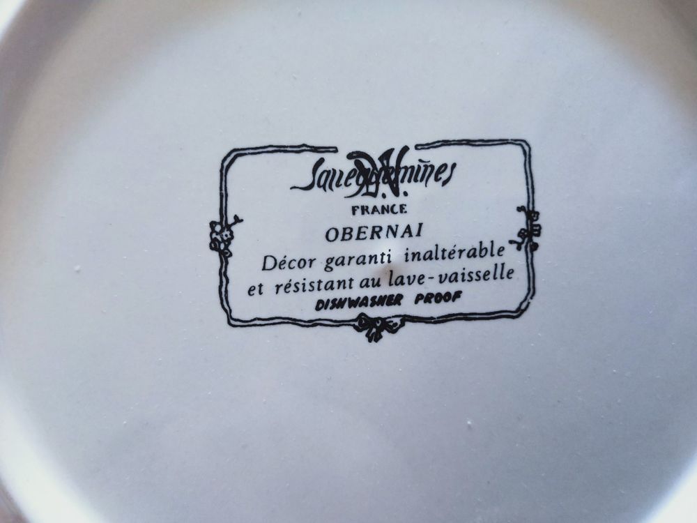 Assiette plate Sarreguemines-Obernai. Electroménager