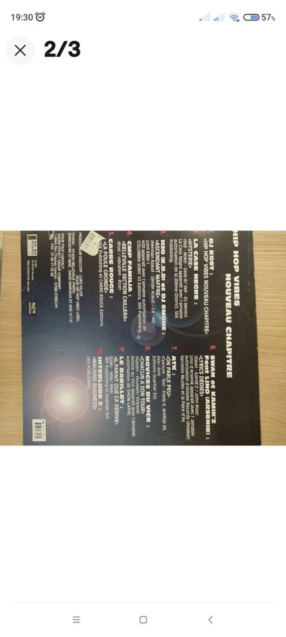 Vinyl RAP FRAN&Ccedil;AIS. CD et vinyles