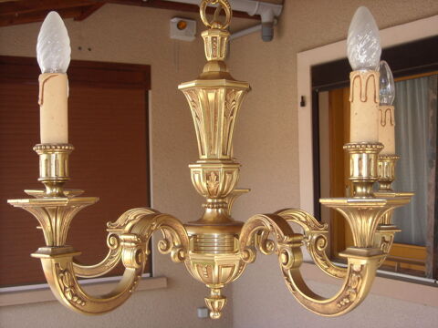 LUSTRE DE STYLE BRONZE MASSIF  BRANCHES 110 Sainte-Consorce (69)