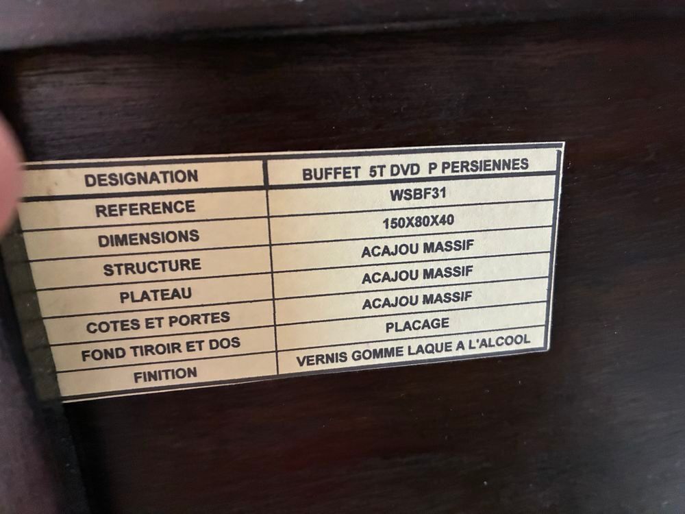 Buffet acajou type colonila Meubles