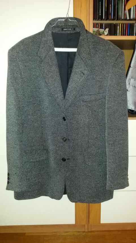 Veste homme gris chiné. 5 Carbon-Blanc (33)