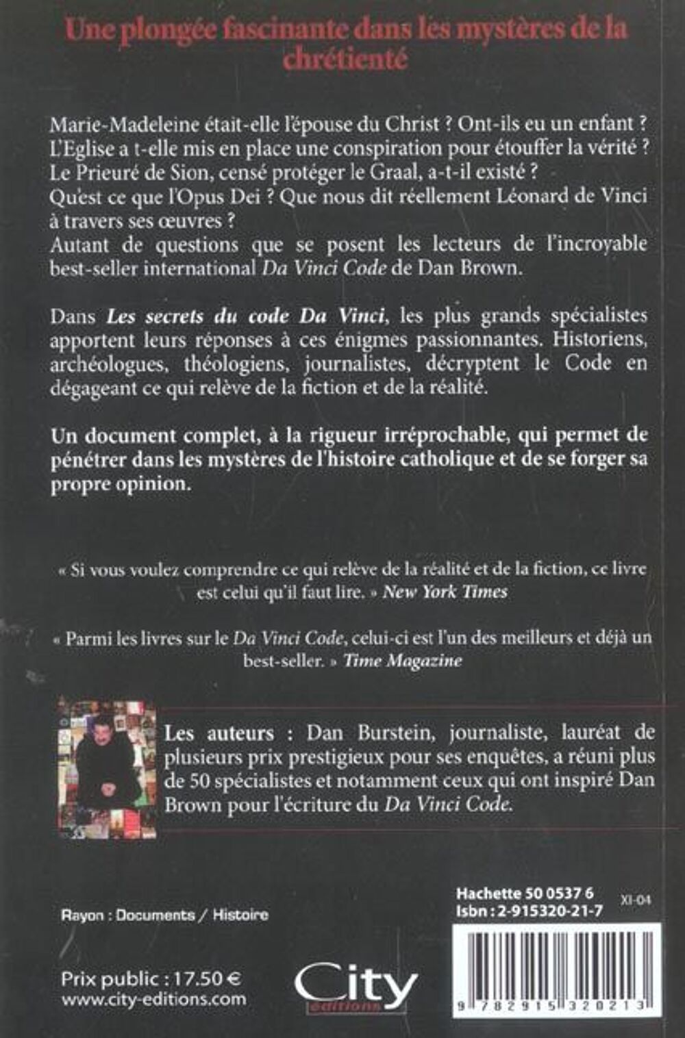 Les secrets du code da vinci Dan Burstein Livres et BD