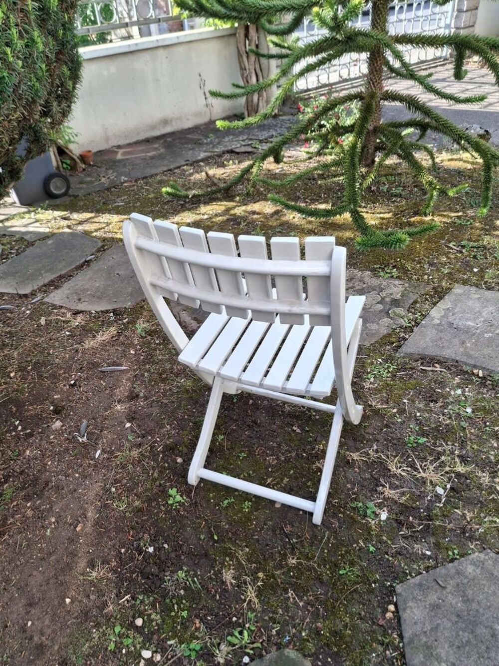 Ensemble de si&egrave;ges de jardin bois laqu&eacute; blanc Meubles