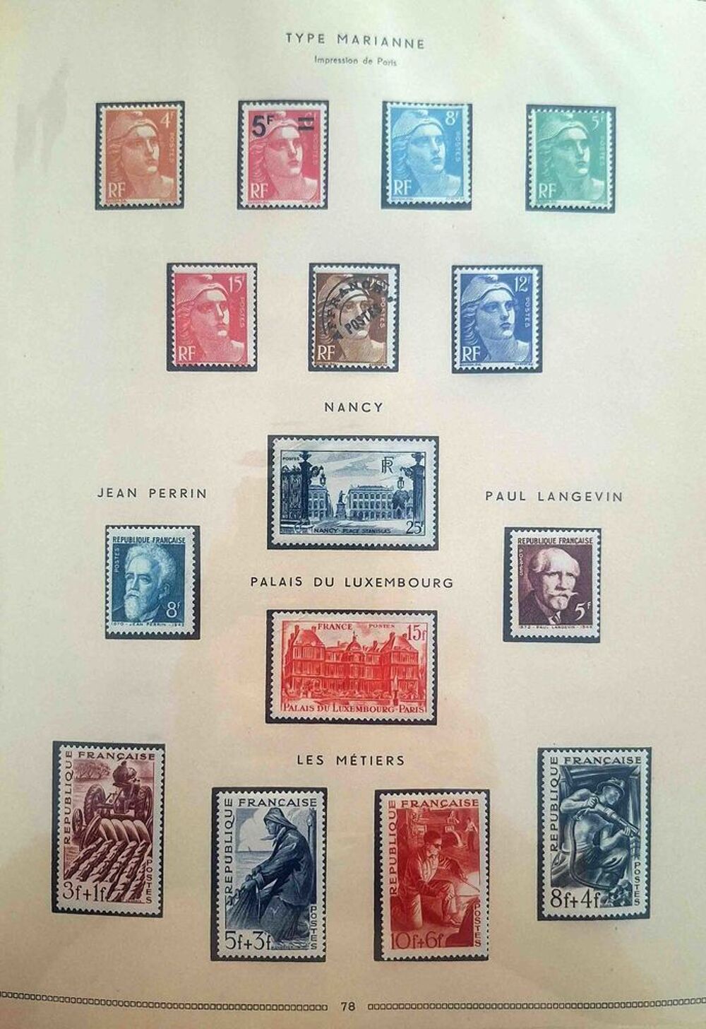 S&eacute;rie de timbres de collection de France G09 