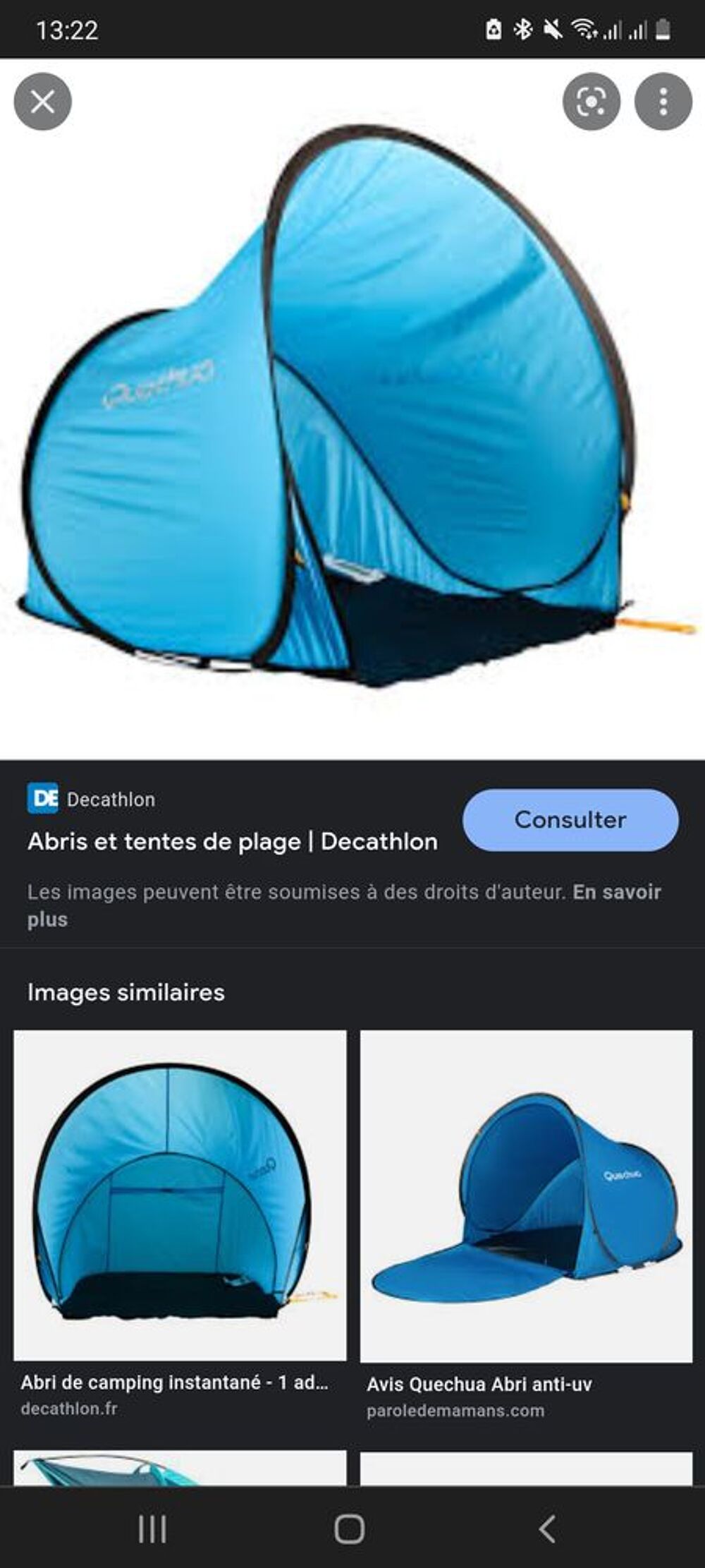 Abri de plage 2 seconds Quechua Jardin